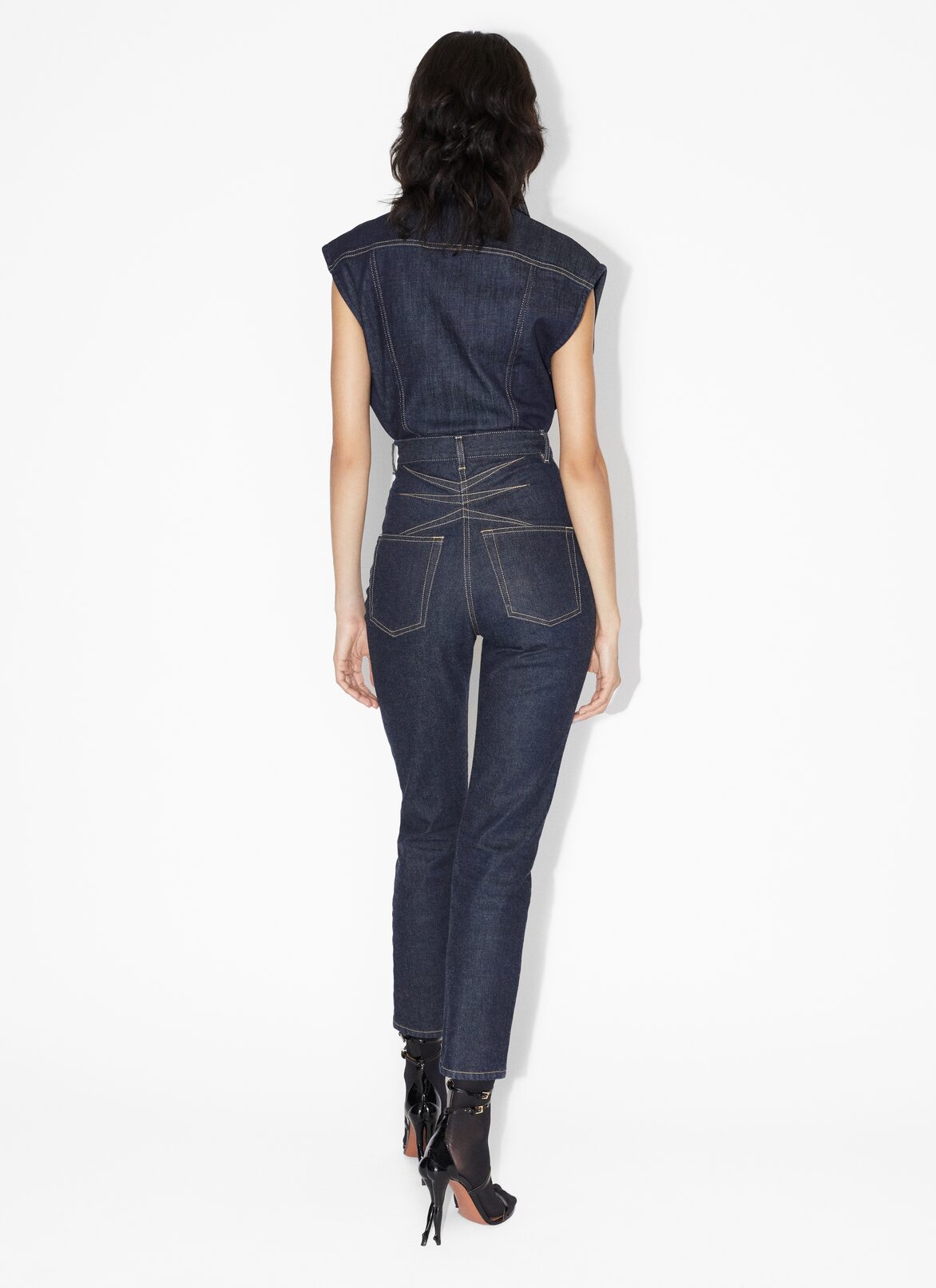 Denim vest body ALAÏA BLUE DENIM VEST BODY
